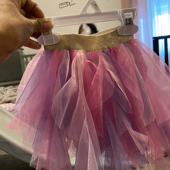 Birthday Princess Multi-Color Tutu skirt Gold Glitter Waist band - Picture 4 of 7